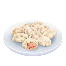 冬至手绘饺子手绘幕布国潮元素