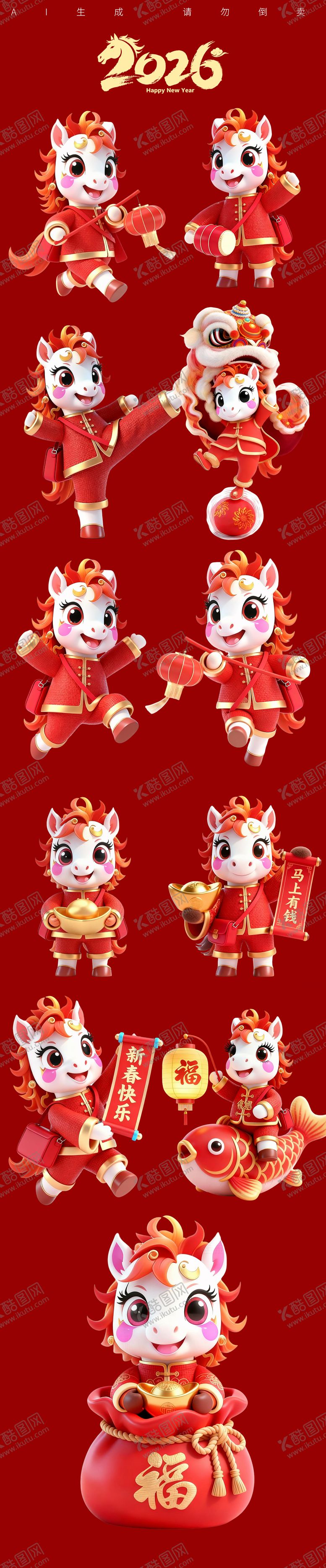 编号：35273512300933118778【酷图网】源文件下载-2026马年IP形象