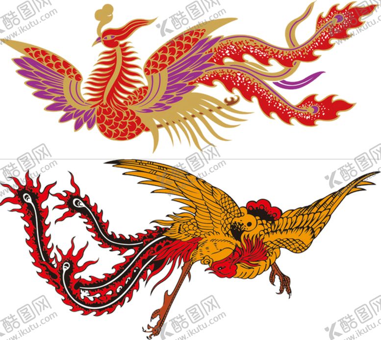 编号：40788004301507494660【酷图网】源文件下载-手绘水彩凤凰