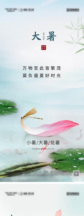 小暑大暑简约系列海报