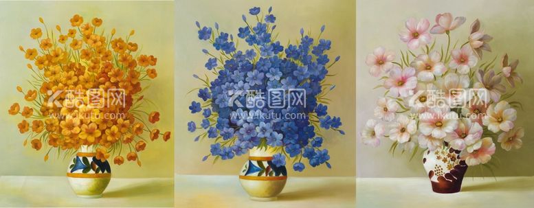 编号：23527410240632356213【酷图网】源文件下载-中式花瓶花卉装饰画