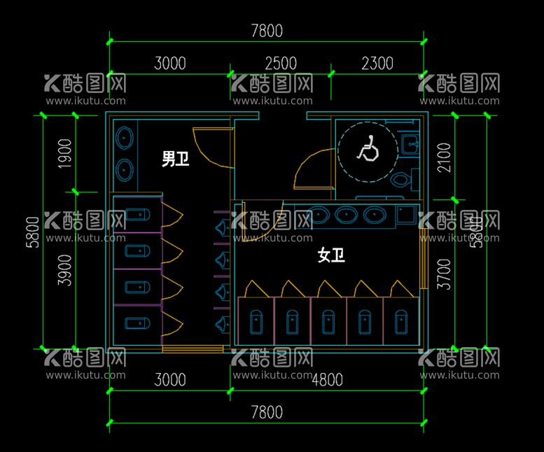 编号：90396612151024003553【酷图网】源文件下载-卫生间平面方案模板设计