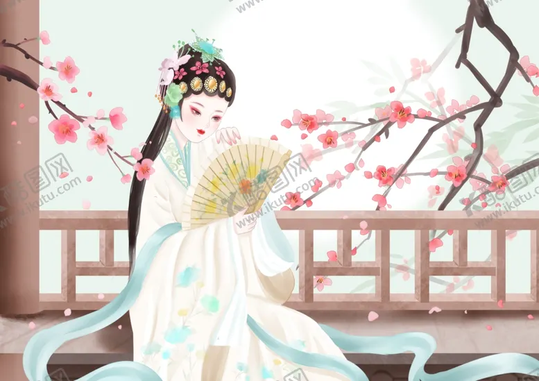 编号：48862505040323394784【酷图网】源文件下载-戏曲人物传统国风插画卡通背景