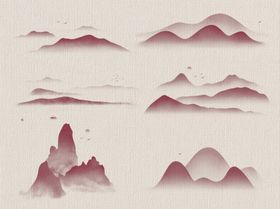 水墨风山