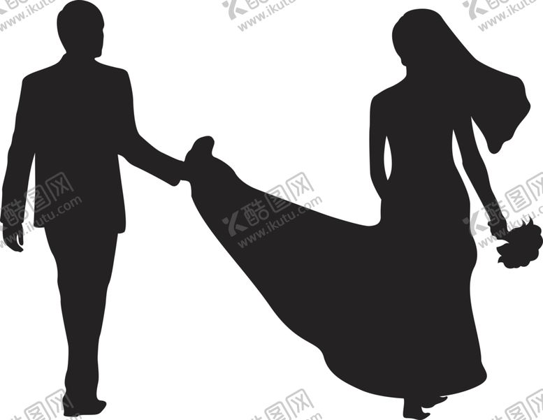 编号：22843704170832414928【酷图网】源文件下载-婚纱人物剪影