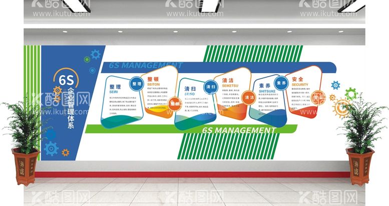 编号：31001311210517491437【酷图网】源文件下载-气质墙6S立体管理文化墙