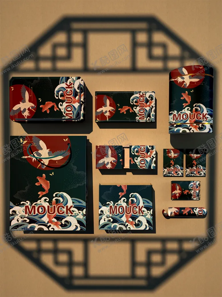 编号：80389302150553373984【酷图网】源文件下载-中式传统文创包装样机