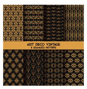 复古黑金几何图案集合