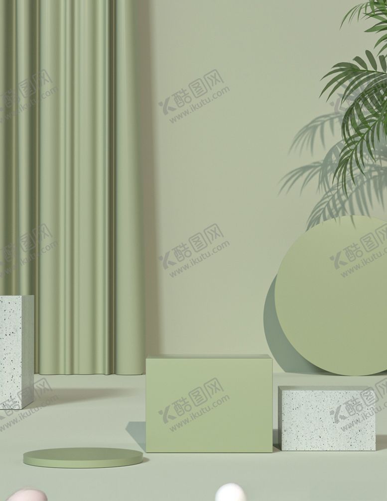 编号：69249503290940334817【酷图网】源文件下载-电商c4d立体清新绿色主图海报