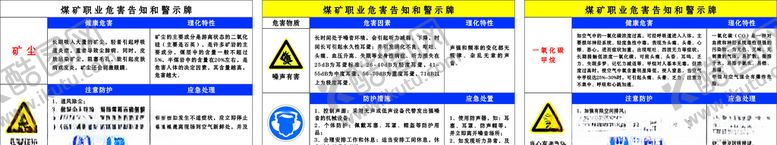 编号：97550406171837252424【酷图网】源文件下载-煤矿职业危害告知和警示牌