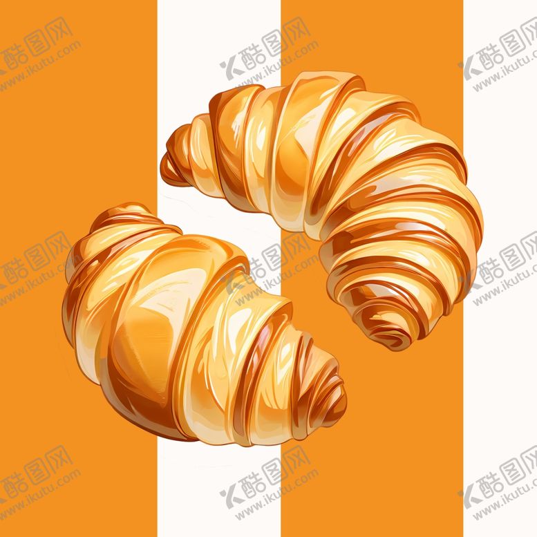 编号：57583102271313392076【酷图网】源文件下载-手绘卡通可颂面包