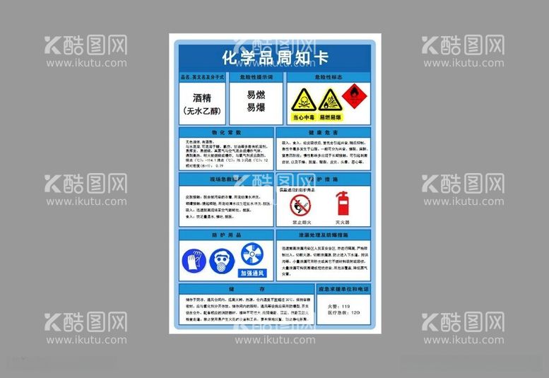 编号：80040111240854561738【酷图网】源文件下载-酒精化学品周告知卡