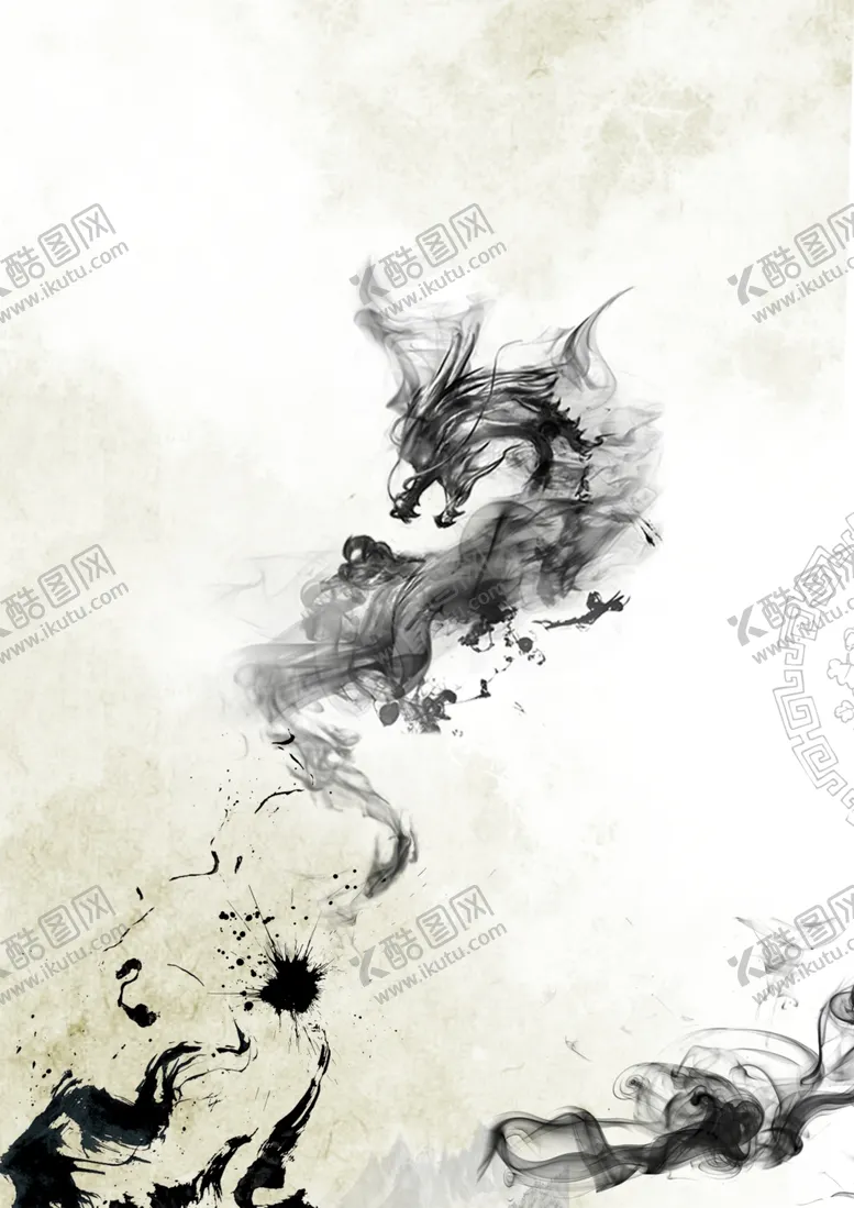 编号：74322206281116527301【酷图网】源文件下载-水墨海报素材毛笔画素材墨迹