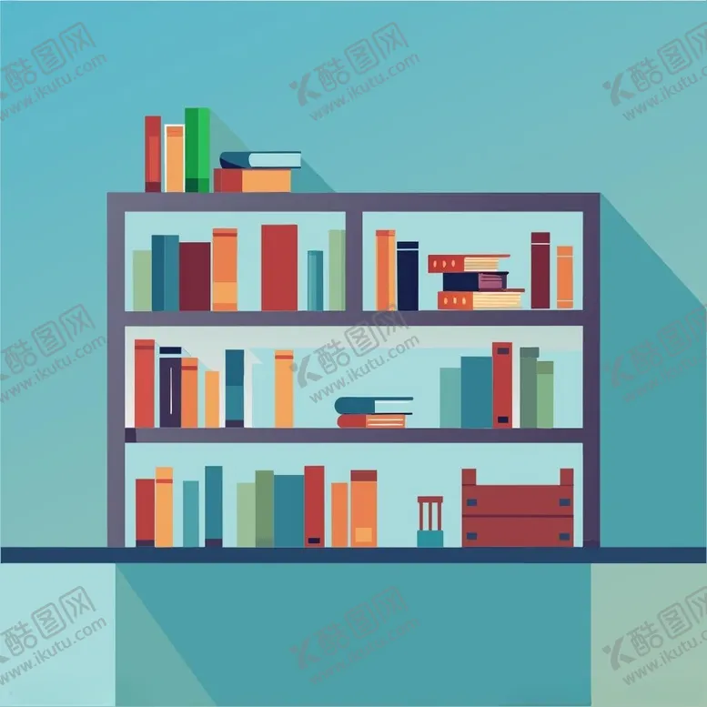 编号：75813501301805528627【酷图网】源文件下载-扁平风格宽大书架