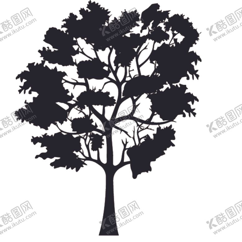 编号：53947310270527399753【酷图网】源文件下载-植物树木剪影