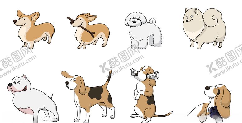 编号：30979409171641544758【酷图网】源文件下载-矢量卡通小狗
