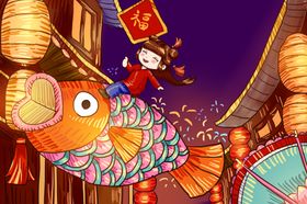 新年复古国风传统背景素材