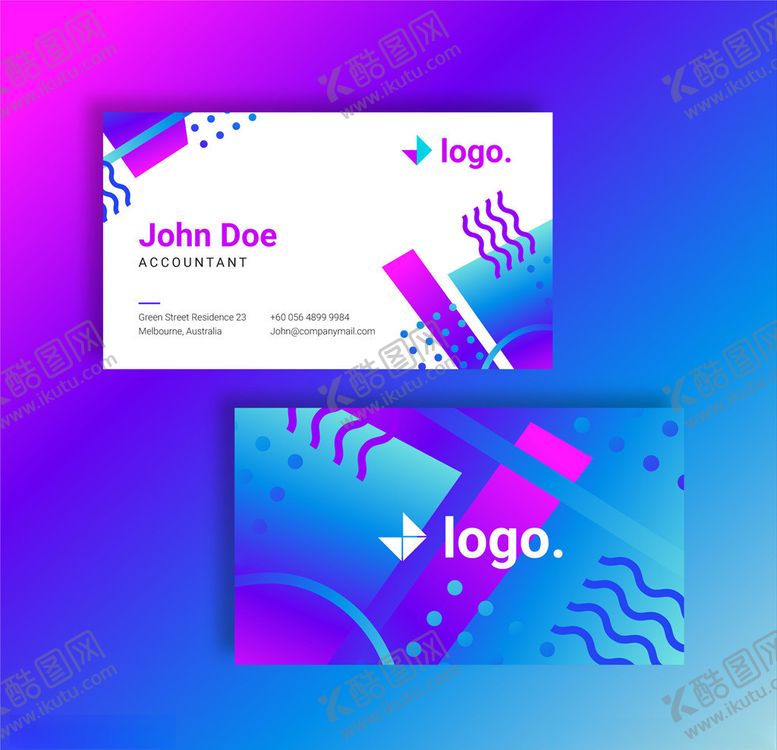 编号：43512509280552107563【酷图网】源文件下载-蓝色名片