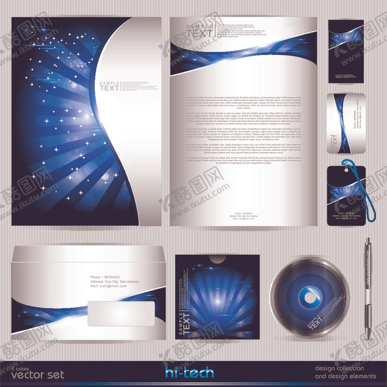 编号：10237610122037381341【酷图网】源文件下载-蓝白渐变创意宣传册设计