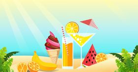 夏日饮料海报设计