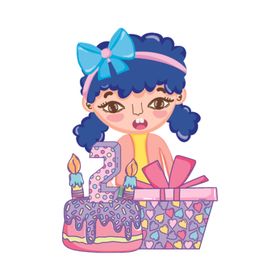 卡通生日女孩