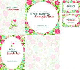 花卉主题装饰卡片设计