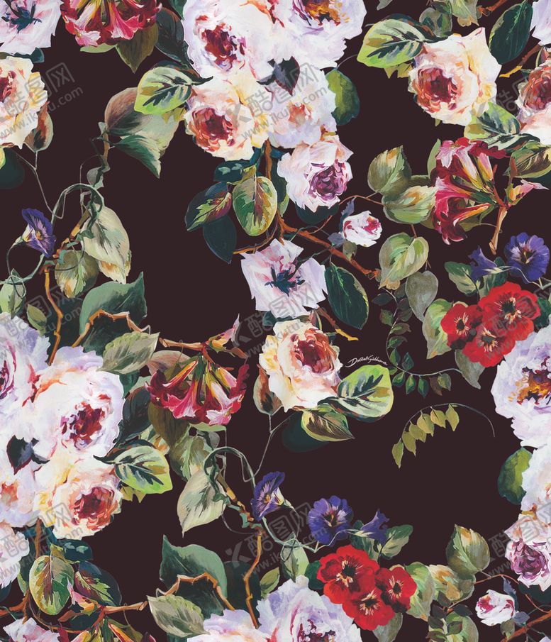 编号：82013204060121471204【酷图网】源文件下载-花卉图案背景