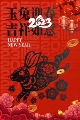 兔年主题春节展板字体