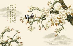 山水画背景墙