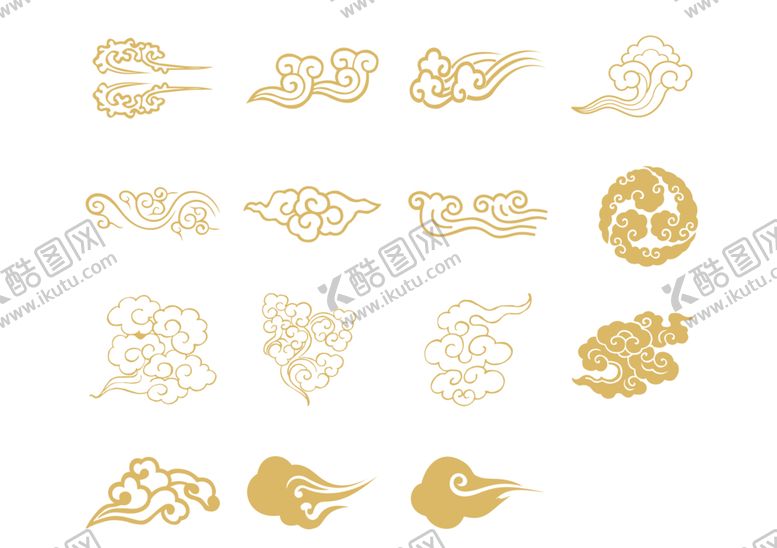 编号：68812205190644221136【酷图网】源文件下载-中国风祥云图案花纹底纹PNG