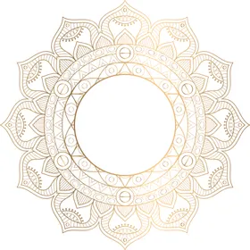 金色复古花纹透明底免抠图