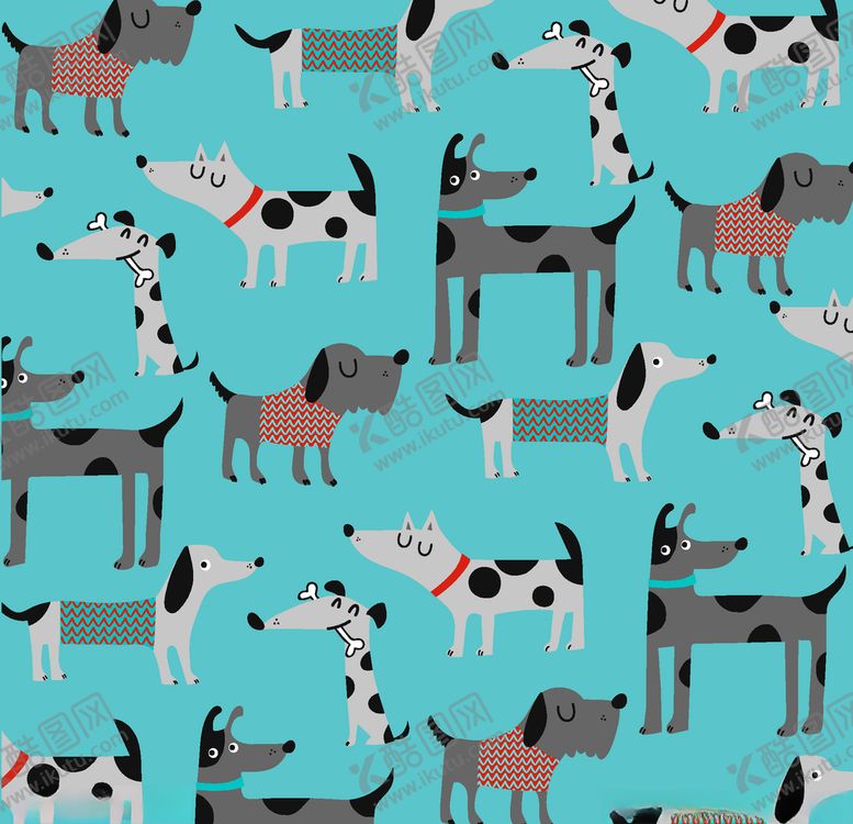 编号：42700510310239564930【酷图网】源文件下载-小狗宠物底纹图案
