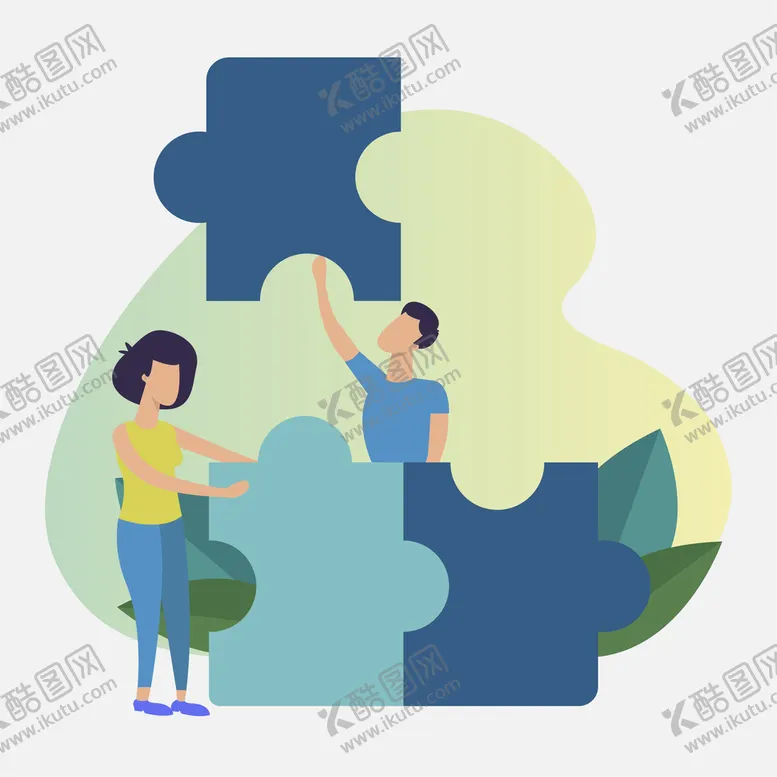 编号：47926309150258034851【酷图网】源文件下载-拼图相关 卡通人物团队