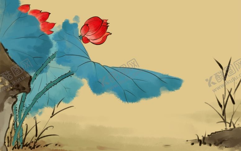 编号：19464306281207347481【酷图网】源文件下载-手绘荷花插画