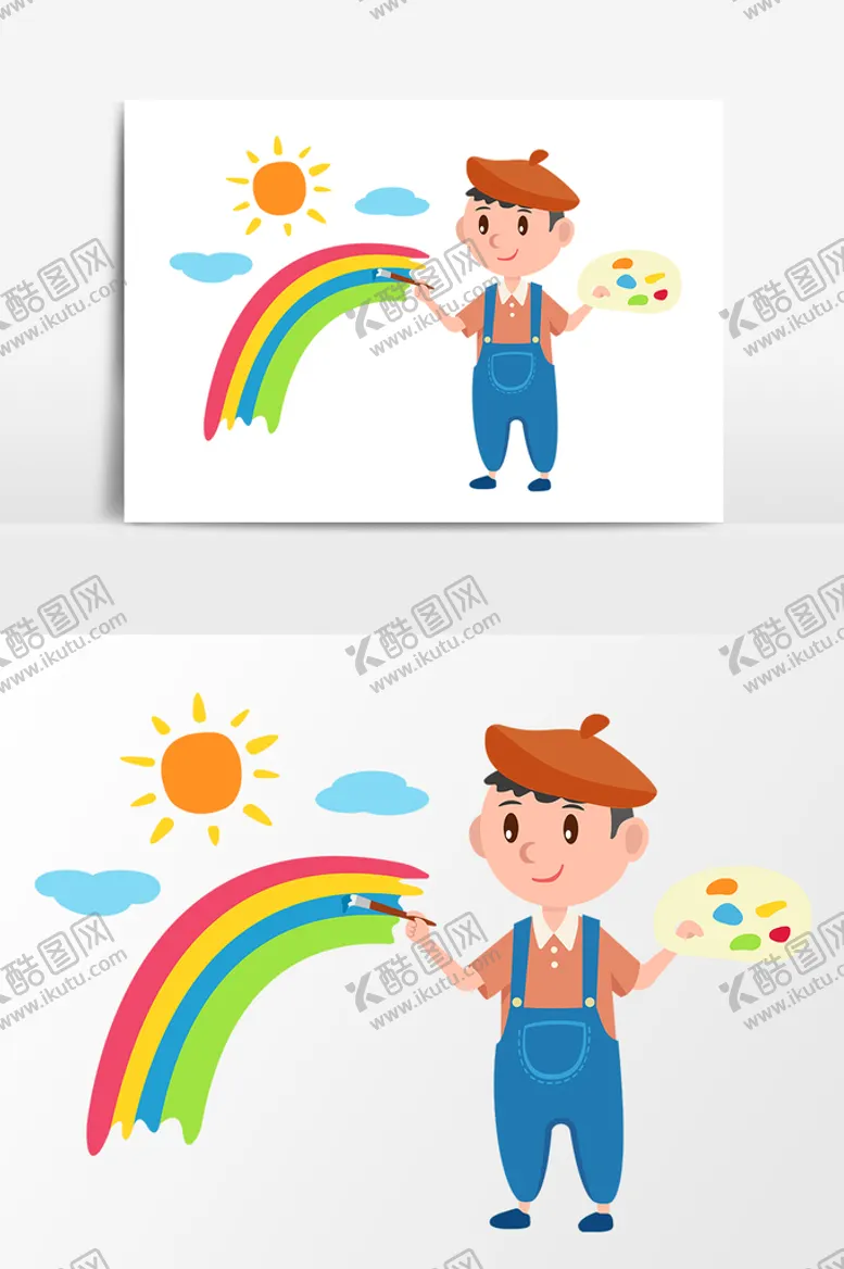 编号：57014609250132343610【酷图网】源文件下载-小画家卡通手绘矢量元素