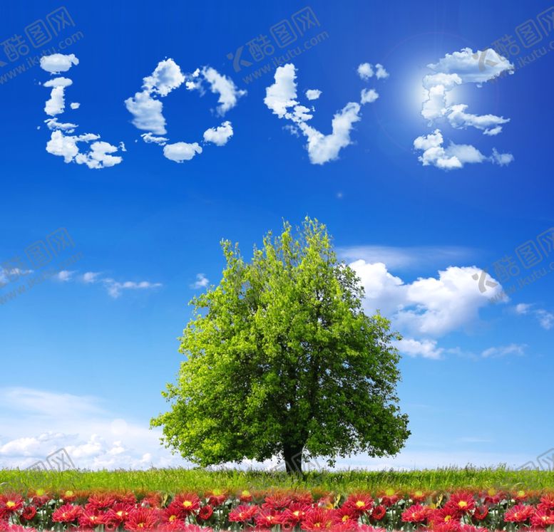 编号：81098009201847099496【酷图网】源文件下载-LOVE树蓝天