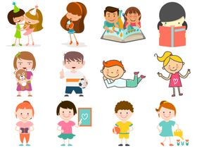 卡通儿童绘本男孩小学生小孩子