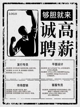 复古大字报招聘海报