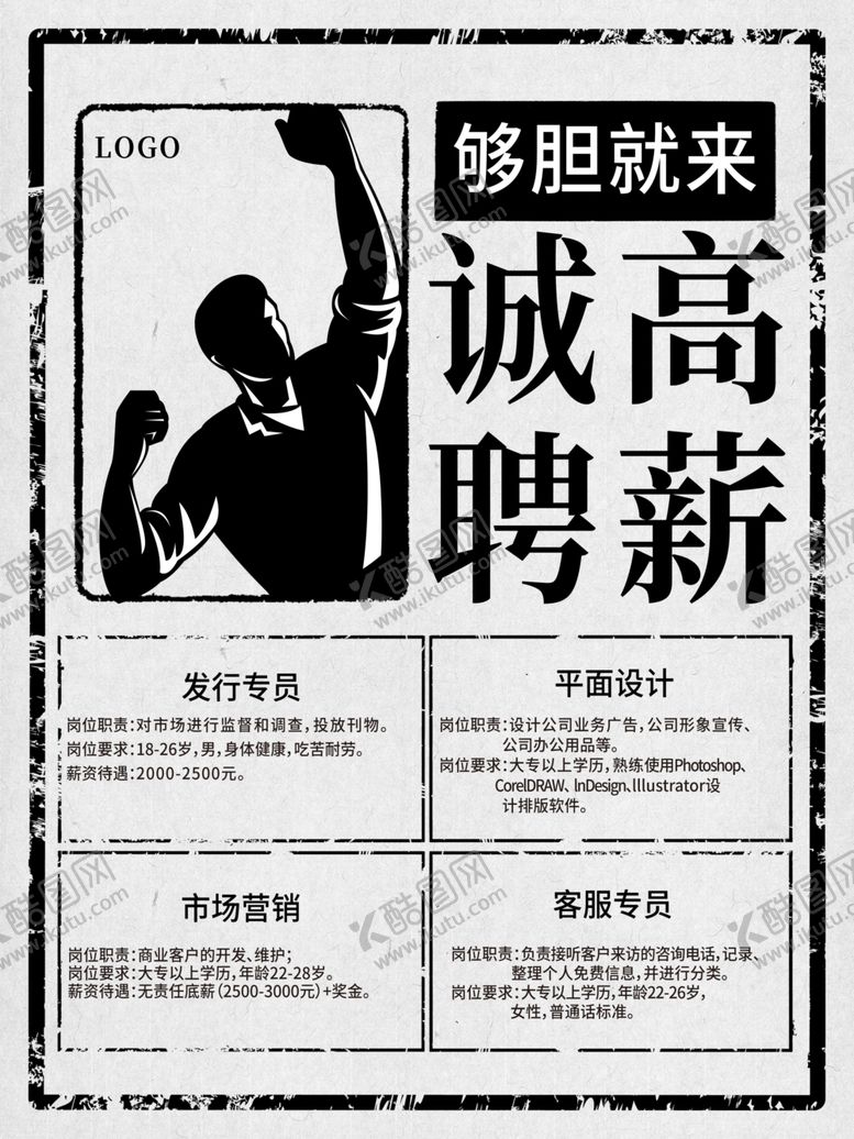 编号：80160406251920087010【酷图网】源文件下载-复古大字报招聘海报