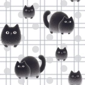 卡通黑猫图案设计