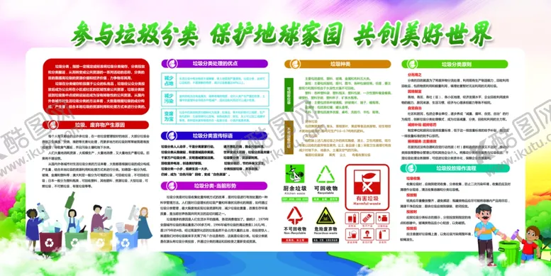 垃圾分类社会公益宣传海报素材