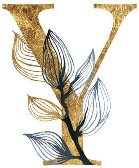 金色花纹字母