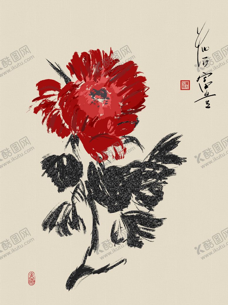 编号：59138409121855204501【酷图网】源文件下载-牡丹十字绣图片