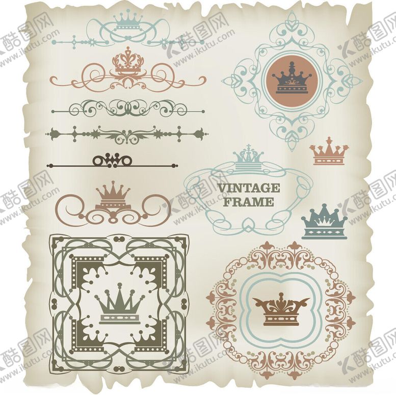 编号：34668510020707417692【酷图网】源文件下载-复古欧式装饰元素设计素材