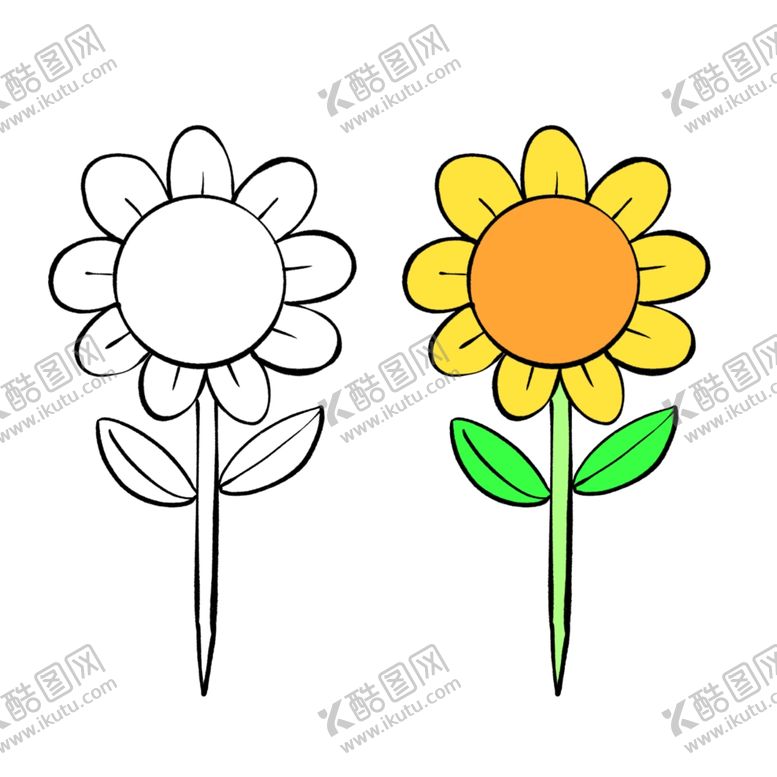 编号：72785209150337526691【酷图网】源文件下载-向日葵简笔画