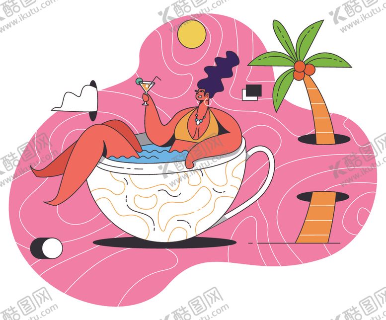 编号：68218512300449128479【酷图网】源文件下载-抽象人物插画   