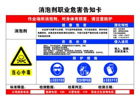 消泡剂职业危害告知卡