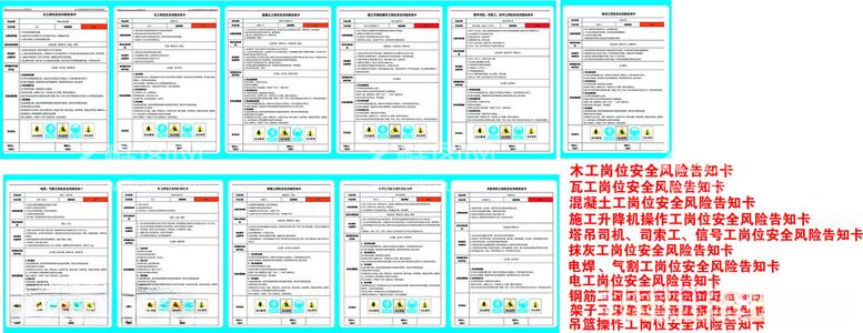 编号：46542612180946481393【酷图网】源文件下载-工程施工岗位安全告知牌