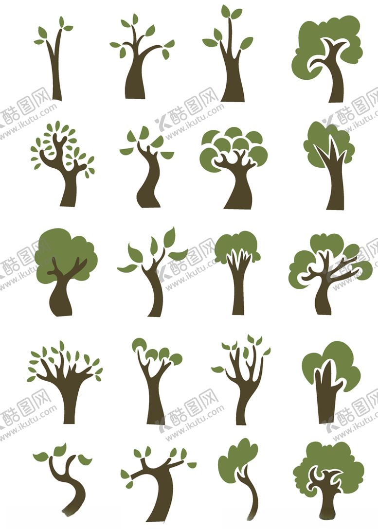 编号：87151110020245296382【酷图网】源文件下载-卡通矢量树装饰素材