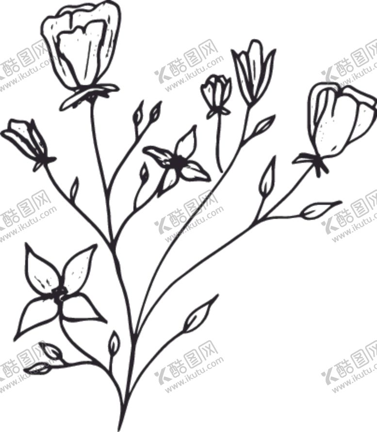 编号：38291805141931369082【酷图网】源文件下载-手绘花卉元素